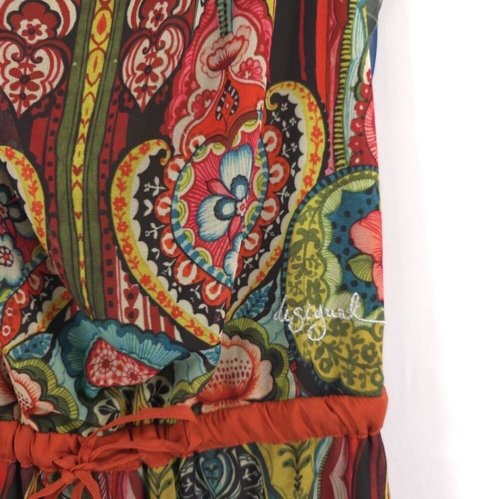 Desigual Floral Aztec Print Sleeveless Straps Wide Leg Jumpsuit 51P26D7 Size 32‎ - Picture 12 of 16